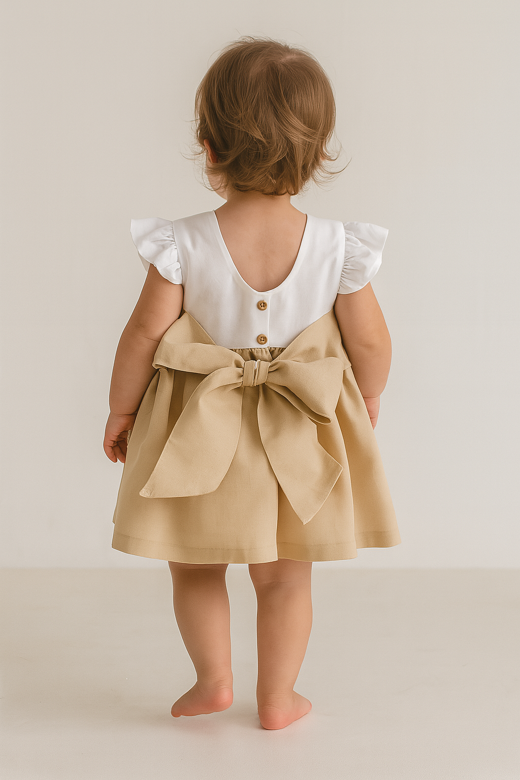 Vestido de linho com laço nas costas