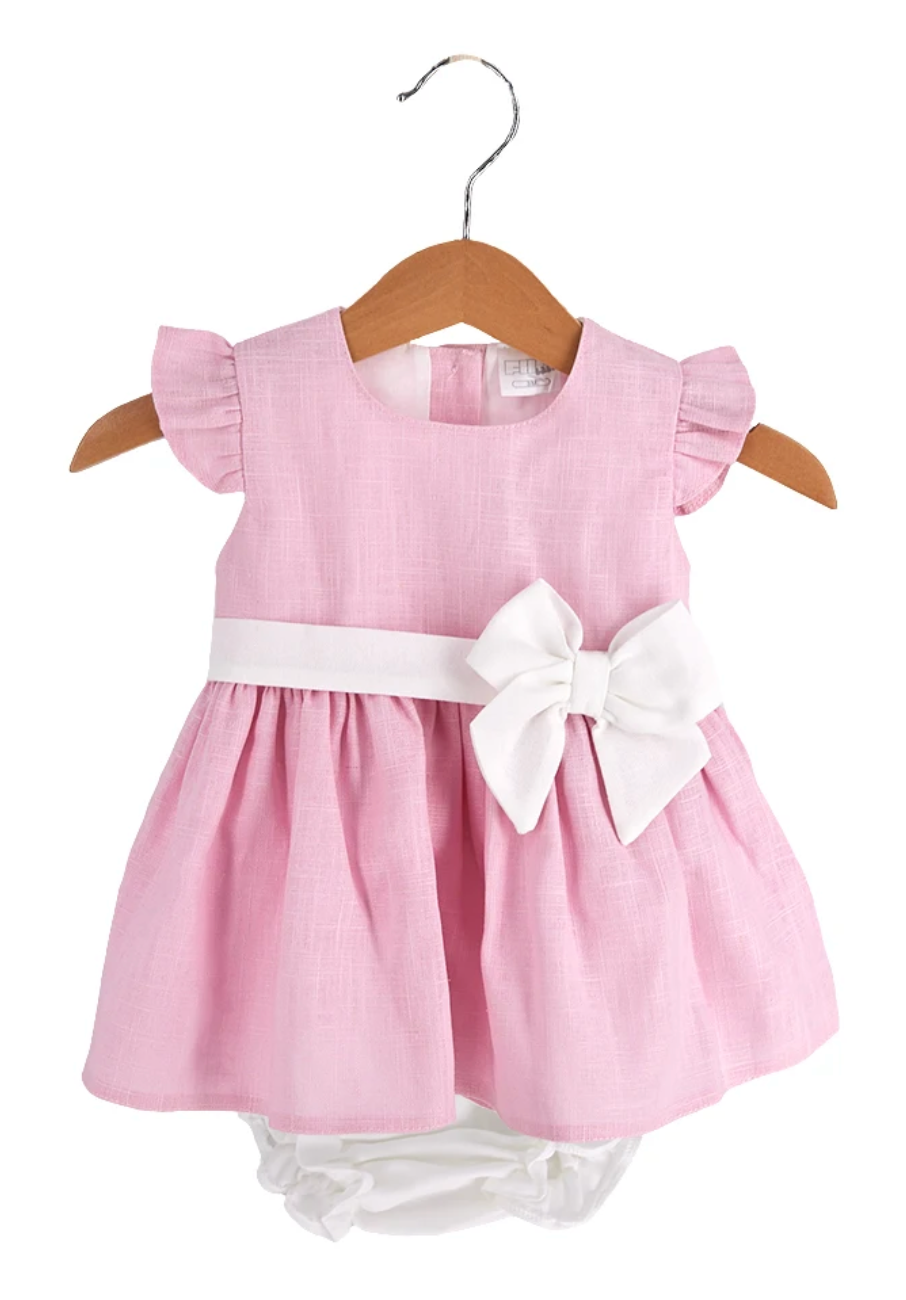 Túnica com tapa-fraldas com  laço