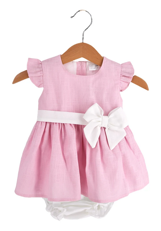 Túnica com tapa-fraldas com  laço